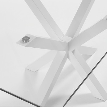 Argo-Tisch aus Glas und Stahlbeinen mit transparentem Bronzefinish