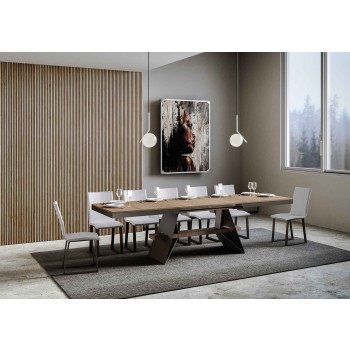 Baita Evolution Tisch – Ausziehtisch 90 x 160/264 cm, Gestell: Weiß-Esche/Anthrazit