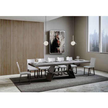 Baita Evolution Tisch – Ausziehtisch 90 x 160/264 cm, Gestell: Weiß-Esche/Anthrazit