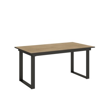 Bandos Tisch – Ausziehtisch 90 x 160/220 cm, Gestell: Bandos Weiß-Esche Anthrazit