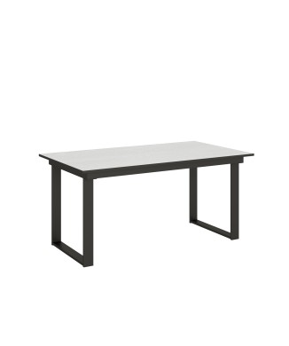 Bandos Tisch – Ausziehtisch 90 x 160/220 cm, Gestell: Bandos Weiß-Esche Anthrazit