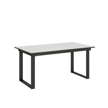 Bandos Tisch – Ausziehtisch 90 x 160/220 cm, Gestell: Bandos Weiß-Esche Anthrazit