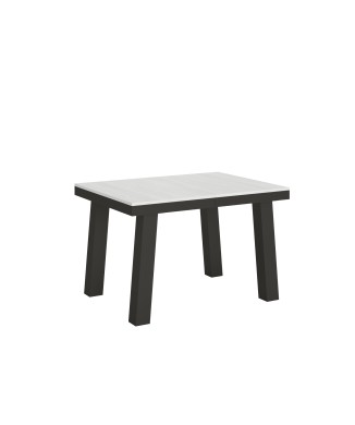 Bridge Evolution Tisch – Ausziehtisch 90 x 120/224 cm, Bridge Evolution Weiße Esche mit anthrazitfarbenem Gestell