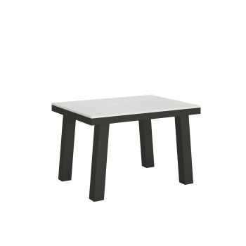 Bridge Evolution Tisch – Ausziehtisch 90 x 120/380 cm, Bridge Evolution Gestell in Weiß-Esche/Anthrazit
