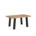 Ausziehbarer Tisch Svalen 90x140/240 cm, entrindet, anthrazitfarbene Beine