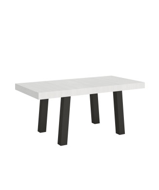 Bridge Tisch – Ausziehtisch 90 x 180/284 cm, Gestell: Bridge, Weiß-Esche, Anthrazit