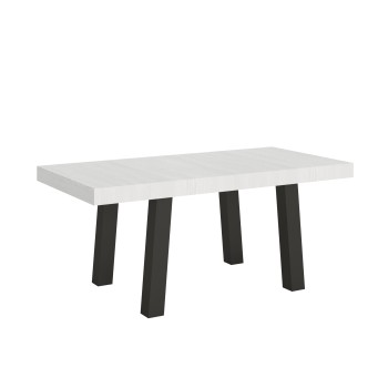 Bridge Tisch – Ausziehtisch 90 x 180/284 cm, Gestell: Bridge, Weiß-Esche, Anthrazit