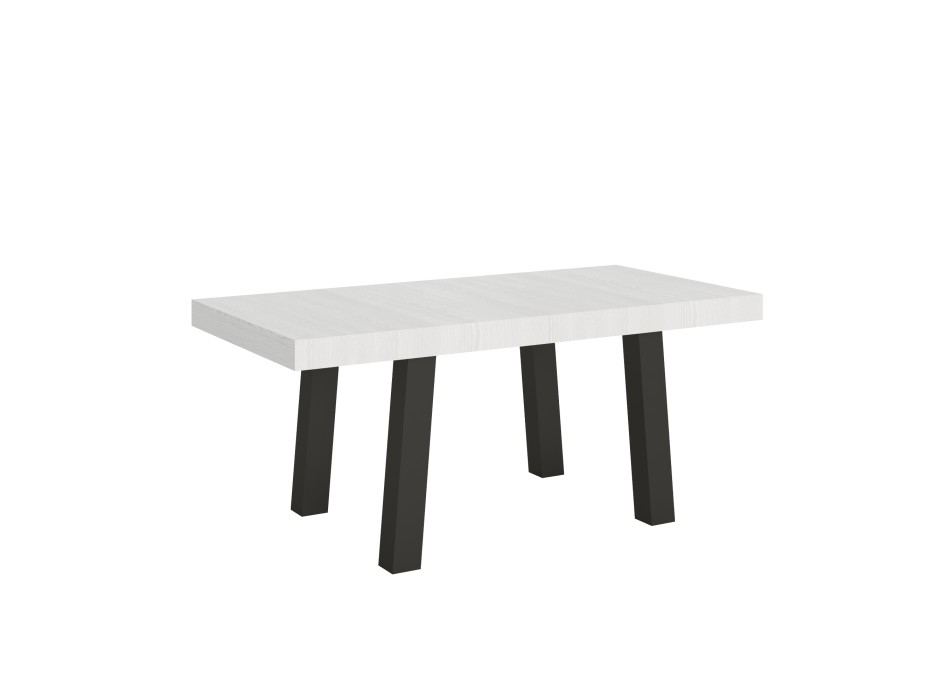 Bridge Tisch – Ausziehtisch 90 x 180/284 cm, Gestell: Bridge, Weiß-Esche, Anthrazit