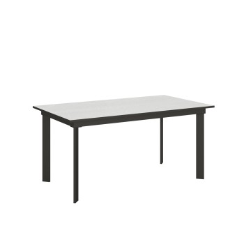 Cumar Tisch – Ausziehtisch 90 x 160/220 cm, Gestell: Cumar Weiß-Esche Anthrazit