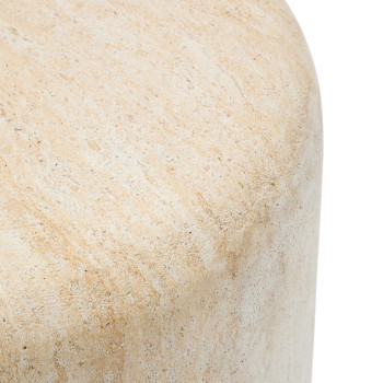 Drasi Beistelltisch aus Beton mit Travertin-Optik, Ø 60 cm