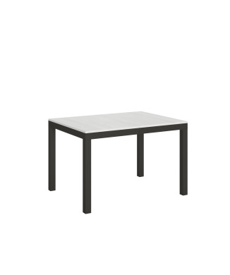 Everyday Evolution Tisch mit anthrazitfarbenen Beinen und Gestell D.90 - Ausziehbarer Tisch 90x120/380 cm Everyday Evolution Weiße Esche mit anthrazitfarbenen Beinen und Gestell