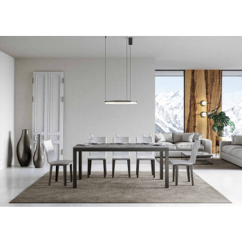 Ausziehtisch Everyday Evolution, anthrazitfarbene Beine und Gestell, D.90 - Ausziehtisch 90x160/420 cm, Everyday Evolution Weiße Esche mit anthrazitfarbenen Beinen und Gestell