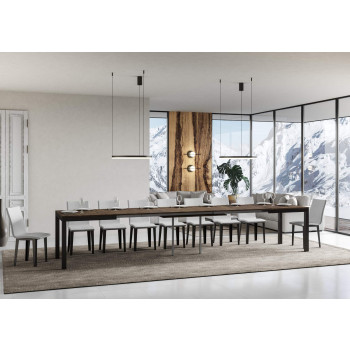 Ausziehtisch Everyday Evolution, anthrazitfarbene Beine und Gestell, D.90 - Ausziehtisch 90x160/420 cm, Everyday Evolution Weiße Esche mit anthrazitfarbenen Beinen und Gestell
