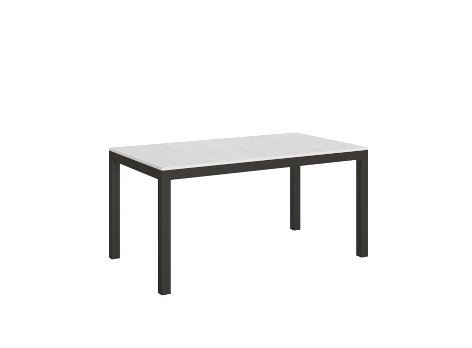 Ausziehtisch Everyday Evolution, anthrazitfarbene Beine und Gestell, D.90 - Ausziehtisch 90x160/420 cm, Everyday Evolution Weiße Esche mit anthrazitfarbenen Beinen und Gestell