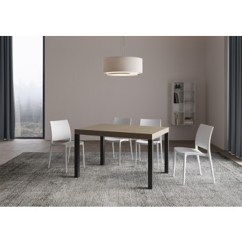 Ausziehtisch Everyday, weiß Esche, mit anthrazitfarbenen Beinen, D.80 - Ausziehtisch 80x140/224 cm, Everyday, weiß Esche, mit anthrazitfarbenen Beinen