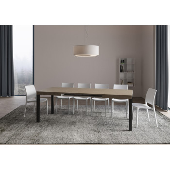 Ausziehtisch Everyday, weiß Esche, mit anthrazitfarbenen Beinen, D.80 - Ausziehtisch 80x140/224 cm, Everyday, weiß Esche, mit anthrazitfarbenen Beinen