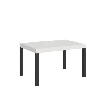 Ausziehtisch Everyday, weiß Esche, mit anthrazitfarbenen Beinen, D.80 - Ausziehtisch 80x140/224 cm, Everyday, weiß Esche, mit anthrazitfarbenen Beinen