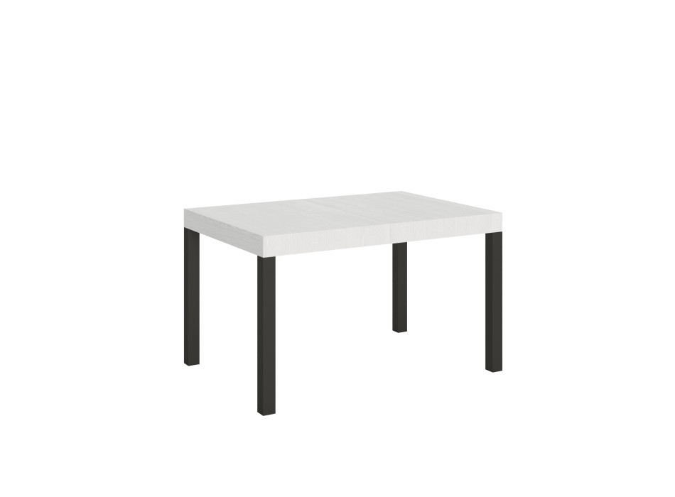 Ausziehtisch Everyday, weiß Esche, mit anthrazitfarbenen Beinen, D.80 - Ausziehtisch 80x140/224 cm, Everyday, weiß Esche, mit anthrazitfarbenen Beinen