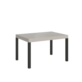 Ausziehtisch Everyday mit anthrazitfarbenen Beinen, Durchmesser 90 cm – Ausziehtisch 90 x 120/224 cm, Everyday, Weiß-Esche, mit anthrazitfarbenen Beinen