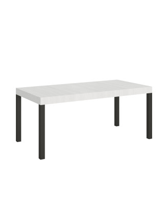 Ausziehtisch Everyday mit anthrazitfarbenen Beinen, Durchmesser 90 cm – Ausziehtisch 90 x 200/460 cm, Everyday Weiße Esche mit anthrazitfarbenen Beinen