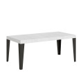 Ausziehtisch 90x90/246 cm Flame Premium mit anthrazitfarbenem Gestell