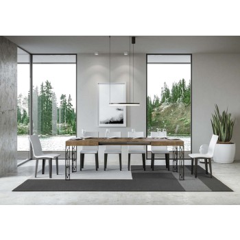 Ghibli Tisch – Ausziehtisch 90 x 140/244 cm, Ghibli Weiß-Esche Anthrazit-Gestell