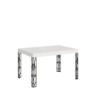 Ghibli Tisch – Ausziehtisch 90 x 140/244 cm, Ghibli Weiß-Esche Anthrazit-Gestell