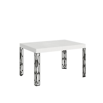 Ghibli Tisch – Ausziehtisch 90 x 140/244 cm, Ghibli Weiß-Esche Anthrazit-Gestell