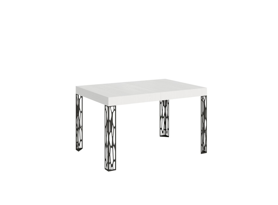 Ghibli Tisch – Ausziehtisch 90 x 140/244 cm, Ghibli Weiß-Esche Anthrazit-Gestell