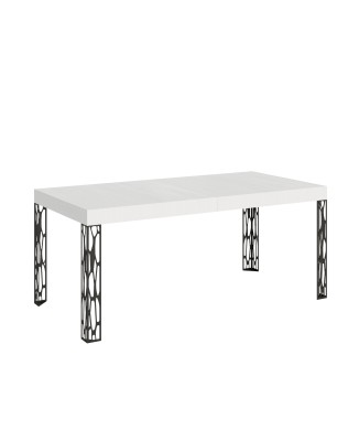 Ghibli Tisch – Ausziehtisch 90 x 180/284 cm, Ghibli Weiß-Esche Anthrazit-Gestell