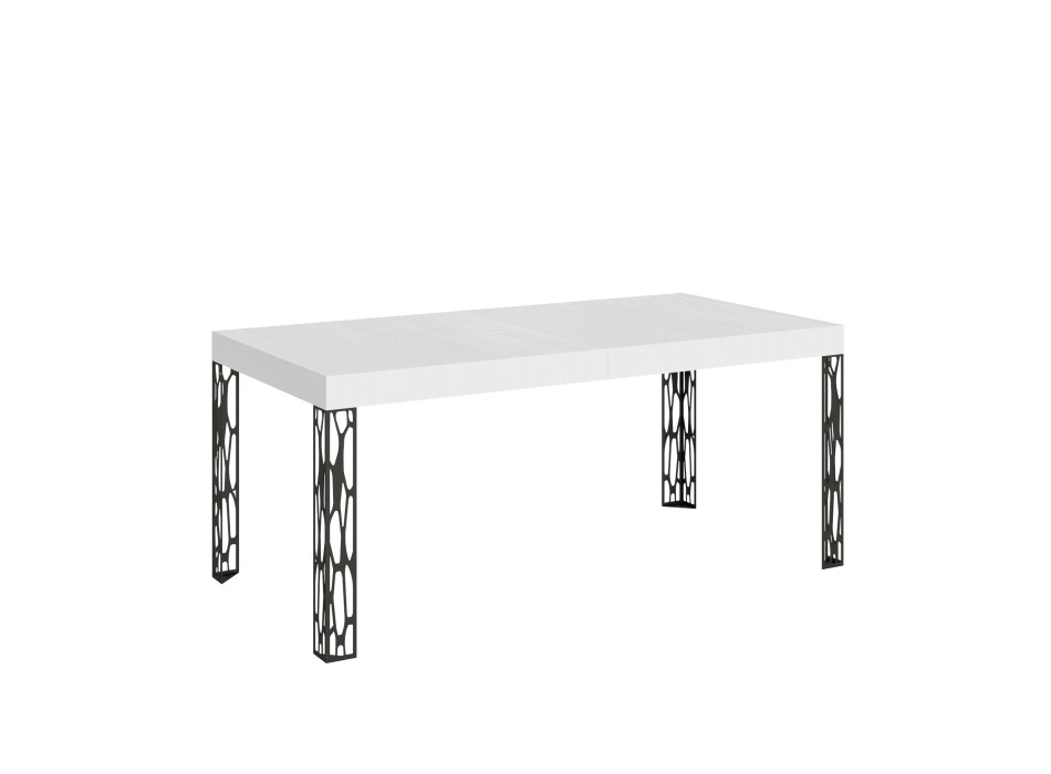 Ghibli Tisch – Ausziehtisch 90 x 180/284 cm, Ghibli Weiß-Esche Anthrazit-Gestell
