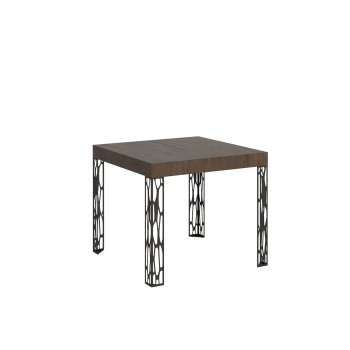 Ghibli Tisch – Ausziehtisch 90 x 90/246 cm, Ghibli Weiß-Esche Anthrazit-Gestell