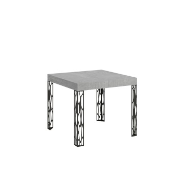 Ghibli Tisch – Ausziehtisch 90 x 90/246 cm, Ghibli Weiß-Esche Anthrazit-Gestell