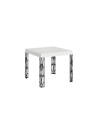 Ghibli Tisch – Ausziehtisch 90 x 90/246 cm, Ghibli Weiß-Esche Anthrazit-Gestell