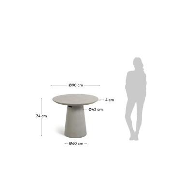 Italienischer Tisch Ø 90 cm Beton