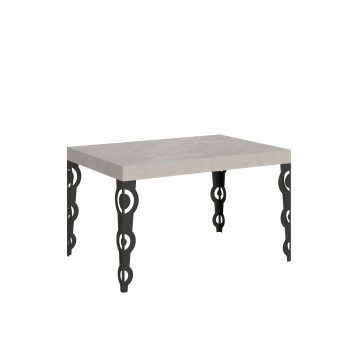 Karamay Tisch D.80 – Ausziehtisch 120/204 x 80 cm, Karamay Weißesche mit anthrazitfarbenen Beinen