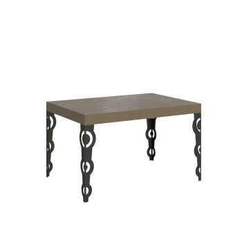 Karamay Tisch D.80 – Ausziehtisch 120/204 x 80 cm, Karamay Weißesche mit anthrazitfarbenen Beinen