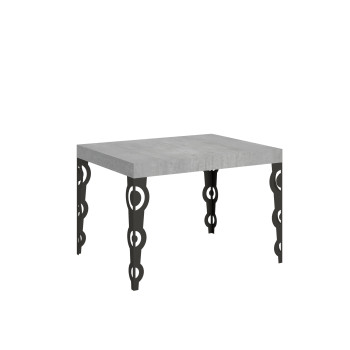 Karamay Tisch D.80 – Ausziehtisch 120/204 x 80 cm, Karamay Weißesche mit anthrazitfarbenen Beinen
