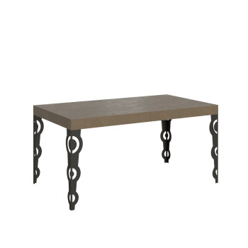 Karamay Tisch D.80 – Ausziehtisch 160/244 x 80 cm, Karamay Weißesche mit anthrazitfarbenen Beinen