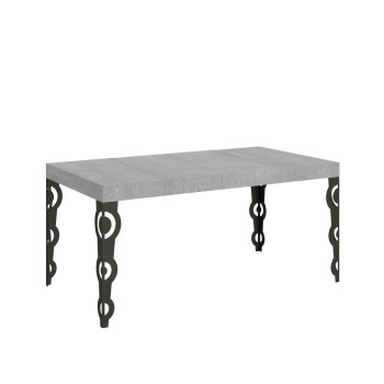 Karamay Premium Tisch mit anthrazitfarbenen Beinen D.90 - Ausziehbarer Tisch 120/380x90 cm Karamay Premium Weißesche mit anthrazitfarbenen Beinen