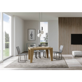 Naxy Tisch D.90 – Ausziehtisch 120/380 x 90 cm, Naxy Esche weiß