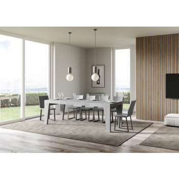 Naxy Premium Tisch D.90 – Ausziehtisch 140/400 x 90 cm, Naxy Premium Weiß-Esche