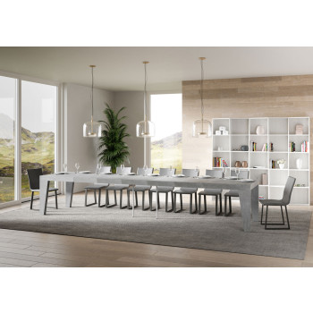 Naxy Premium Tisch D.90 – Ausziehtisch 140/400 x 90 cm, Naxy Premium Esche weiß