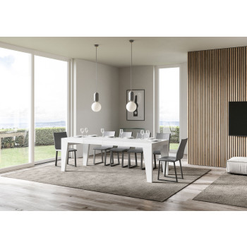 Naxy Premium Tisch D.90 – Ausziehtisch 140/400 x 90 cm, Naxy Premium Esche weiß
