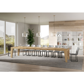 Naxy Premium Tisch D.90 – Ausziehtisch 140/400 x 90 cm, Naxy Premium Esche weiß
