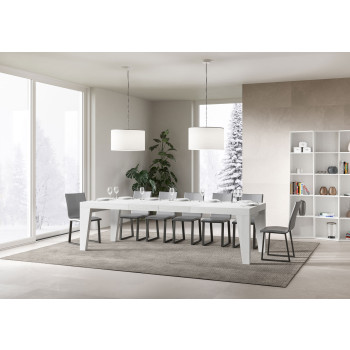 Naxy Premium Tisch D.90 – Ausziehtisch 200/304 x 90 cm, Naxy Premium Esche weiß