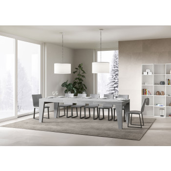 Naxy Premium Tisch D.90 – Ausziehtisch 200/304 x 90 cm, Naxy Premium Esche weiß