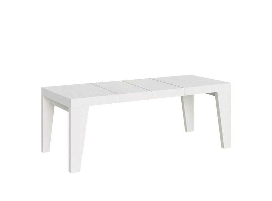 Naxy Premium Tisch D.90 – Ausziehtisch 200/304 x 90 cm, Naxy Premium Esche weiß