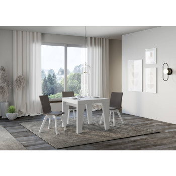 Naxy Premium Tisch D.90 – Ausziehtisch 90/246x90 cm, Naxy Premium Esche weiß