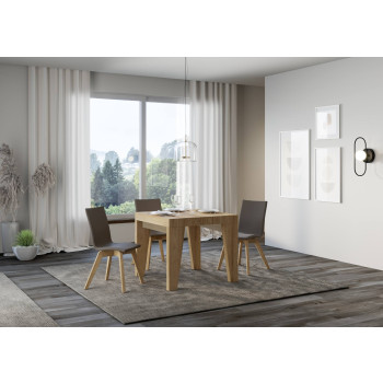 Naxy Premium Tisch D.90 – Ausziehtisch 90/246x90 cm, Naxy Premium Esche weiß